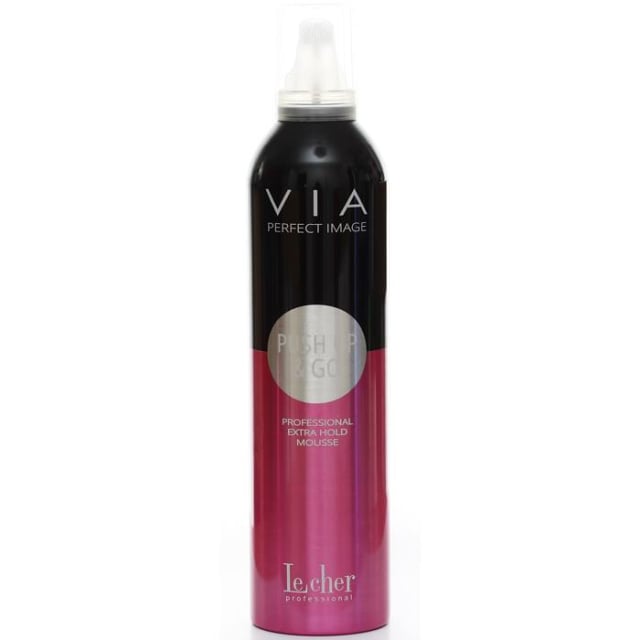Clamanti Salon Supplies - Lecher Professional Via Perfect Image Push Up and Go Extra Hold Hair Mousse 400ml