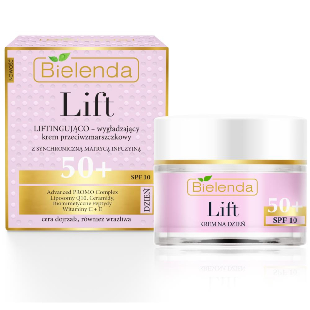 Clamanti Salon Supplies - Bielenda Lift - Lifting and Smoothing Anti Wrinkle Day Cream 50+ SPF 10, 50ml