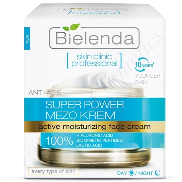 Clamanti Salon Supplies - Bielenda Skin Clinic Professional Super Power Mezo Moisturising Hydrating Anti-Age Face Cream Day/Night 50ml