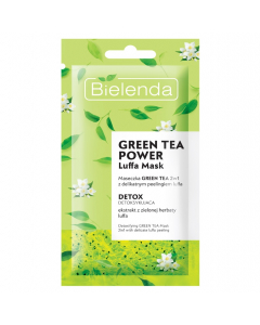 Clamanti Salon Supplies - Bielenda Green Tea Power 2in1 Detoxifying Face Mask with Luffa Scrub for All Skin Types Impure 8g