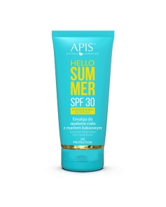 Clamanti Salon Supplies - Apis Hello Summer SPF 30 Waterproof Sunscreen Body Lotion with Cocoa Butter 200ml