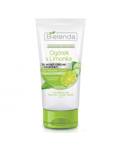 Clamanti Salon Supplies - Bielenda Cucumber & Lime 3in1 Wash Gel Scrub Serum Anti-Shine Combination Skin 150g