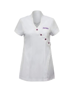 Purles Professional Beauty Apron - Elegance & Protection White Size 34-46