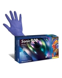 Clamanti Salon Supplies - Aurelia Ultra Thin Sonic Nitrile  Powder Free Examination Gloves Cobalt Blue Size S 100pcs 