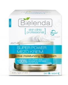 Clamanti Bielenda Skin Clinic Professional SUPER POWER MEZO Moisturising Hydrating Anti-Age Face Cream Day/Night