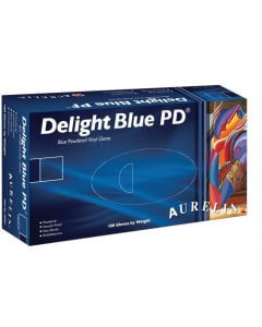 Clamanti Salon Supplies - Aurelia Delight PF Blue Powder Free Vinyl Examination Gloves Size S 100pcs