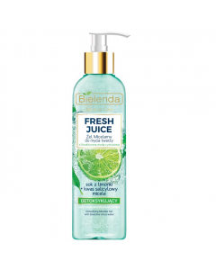 Clamanti Bielenda Fresh Juice Detoxifying Micellar Gel with Bioactive Citrus Water Lime Juice perfect for combination, oily and sensitive skin. Gel Detoxifying the skin leaving it fresh and cleansed .
