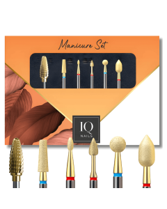 IQ Nails Expert Gold Power Set For Gel Polish Acrylic Cuticles Removal 6pcs
