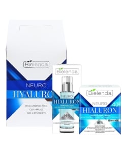 Clamanti Salon Supplies - Bielenda Neuro Hyaluron Hydrating Anti Wrinkle Cream 40+ 50ml Rejuvenating Serum 30ml Set