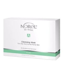 Clamanti Salon Supplies - Norel Professional Cleansing Sheet Mask for Oily and Acne Prone Skin with 5% Microsilver & Tea Tree Extract 