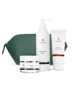 Clamanti Cosmetics - Clarena Power Hydro Cream 50ml + Ready2Go Gel 200 ml + 15% Urea Hand Cream 100 ml + Cosmetic Bag SET