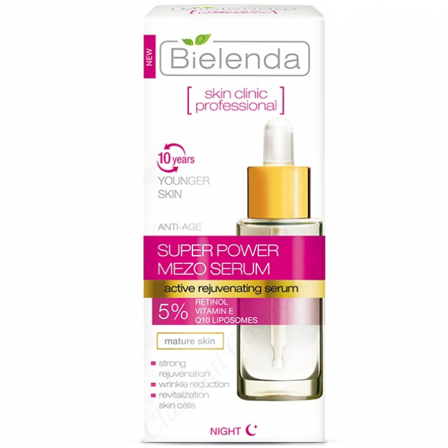 Clamanti Salon Supplies - Bielenda Skin Clinic Professional Super Power Mezo Actively Rejuvenating Anti-Age Night Serum 30ml