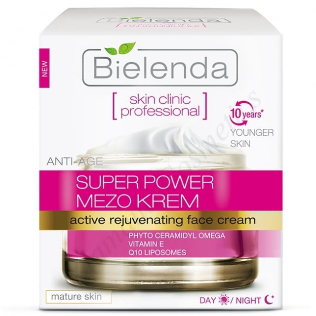 Clamanti Salon Supplies - Bielenda Skin Clinic Professional Super Power Mezo Anti-Age Actively Rejuvenating Day Night Cream 50ml