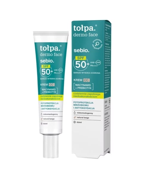 Tolpa Dermo Face Sebio CC Cream SPF 50+ For Blemish-Prone Skin Natural Beige 40ml