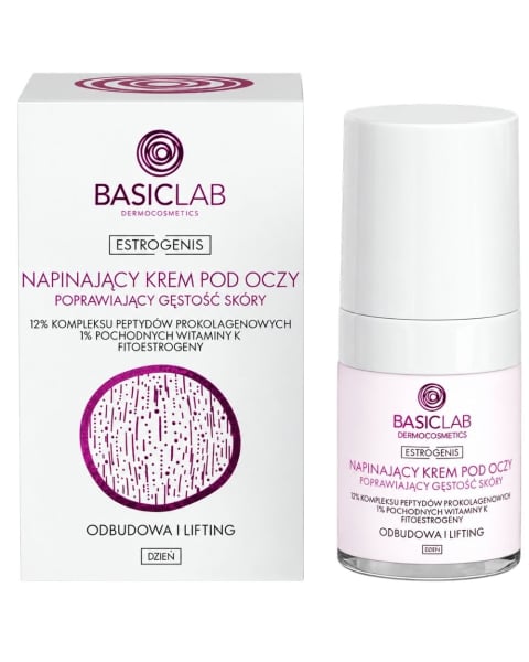 BasicLab Dermocosmetics Estrogenis Firming Day Eye Cream for Skin Density 12% Pro-Collagen Peptide Complex, Phytoestrogens 18ml