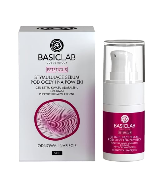 BasicLab  Cosmetology Esteticus Stimulating Eye & Eyelid Serum – 0.1% Adapalene Acid Ester, Biomimetic Peptides – Renewal & Firming 15ml